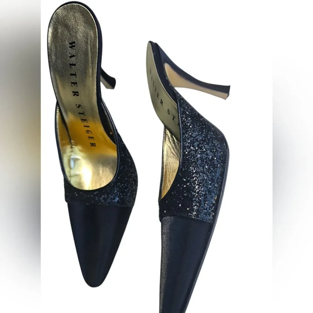 Walter Steiger Black and Gold Mules - Picture 8 of 14